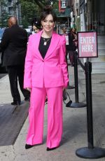 ALYSSA MILANO in a Pink Ensemble Arrives at FOX Studios in New York 09/30/2024