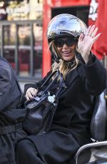AMANDA HOLDEN Leaves Global Studios on a Motorcycle in London 10/04/2024