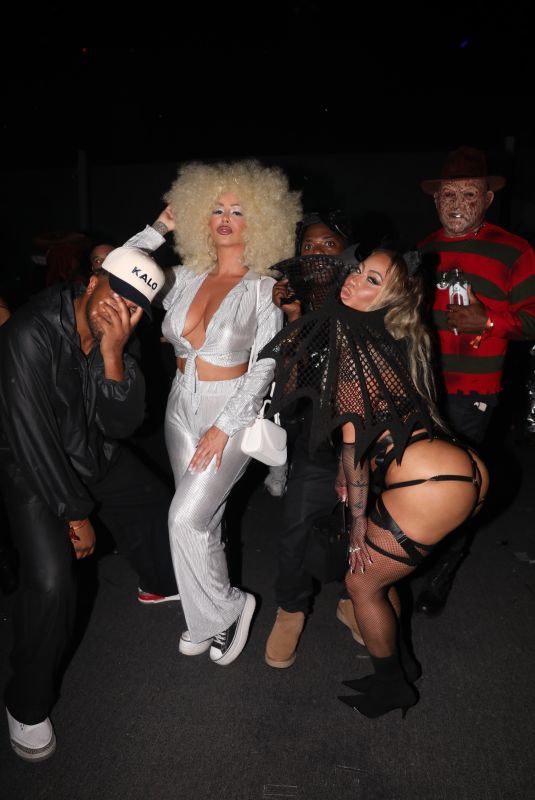 AMBER ROSE and Ray J witn HAZEL E and Friends Arrives at Unruly Agency Party in Los Angeles 10/26/2024