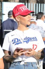 AMBER ROSE Arrives at Dodgers World Series Game in Los Angeles 10/25/2024