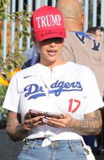 AMBER ROSE Arrives at Dodgers World Series Game in Los Angeles 10/25/2024