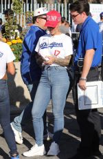 AMBER ROSE Arrives at Dodgers World Series Game in Los Angeles 10/25/2024