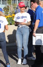 AMBER ROSE Arrives at Dodgers World Series Game in Los Angeles 10/25/2024
