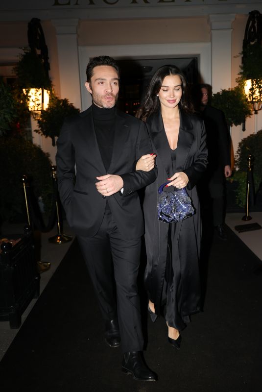 AMY JACKSON and Ed Westwick Night Out in Paris 10/22/2024