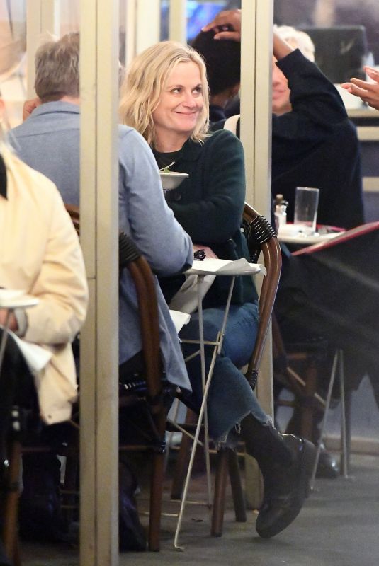 AMY POEHLER at a Dinner Date with Joel Lovell at Cafe Cluny in New York 10/29/20244