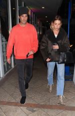 ASHLEY BENSON and Brandon Davis Out for a Dinner Date at Sushi Park in West Hollywood 10/08/2024