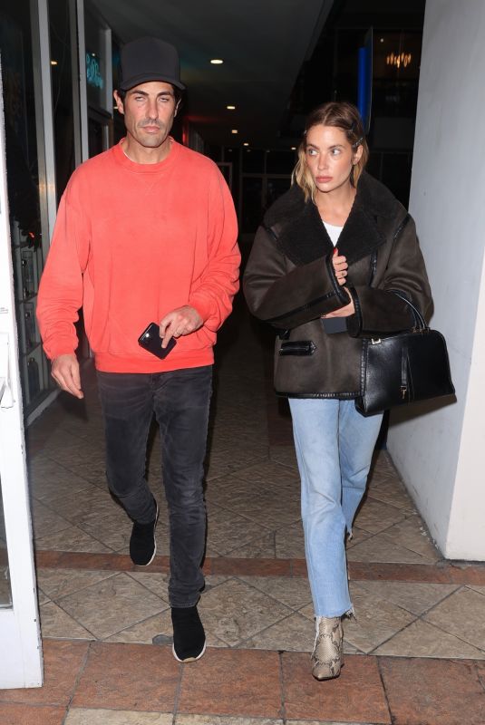 ASHLEY BENSON and Brandon Davis Out for a Dinner Date at Sushi Park in West Hollywood 10/08/2024