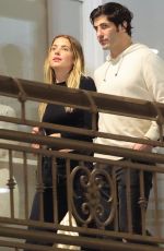 ASHLEY BENSON and Brandon Davis Out for Dinner Date at Sushi Park in West Hollywood 10/16/2024
