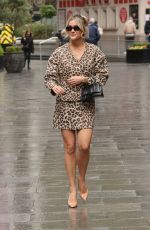 ASHLEY ROBERTS in a Animal Print Skirt and Matching Top Leaves Heart Radio in London 10/08/2024