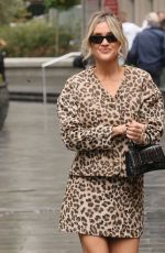 ASHLEY ROBERTS in a Animal Print Skirt and Matching Top Leaves Heart Radio in London 10/08/2024