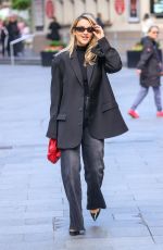 ASHLEY ROBERTS in a Black Blazer and Trousers Out in Londn 10/17/2024