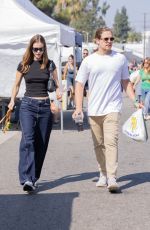 BARBARA PALVIN and Dylan Sprouse Out with Their Dog at Beverly Hills Farmers Market 10/06/2024