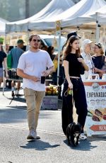BARBARA PALVIN and Dylan Sprouse Out with Their Dog at Beverly Hills Farmers Market 10/06/2024