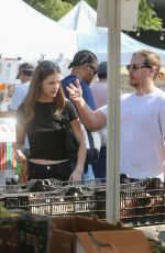 BARBARA PALVIN and Dylan Sprouse Out with Their Dog at Beverly Hills Farmers Market 10/06/2024