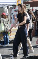 BARBARA PALVIN and Dylan Sprouse Out with Their Dog at Beverly Hills Farmers Market 10/06/2024