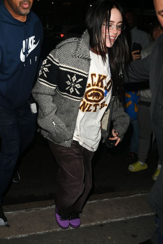 BILLIE EILISH Arrives at SNL After-party in New York 10/20/2024
