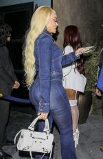 BLAC CHYNA in Double Denim Shows off Her Wedding Ring at Lavo in Los Angeles 10/30/2024