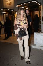 CARA DELEVINGNE Arrives at Miu Miu After-party at Gigi Manko in Paris 10/01/2024