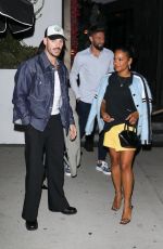 CHRISTINA MILIA Night Out with Olivier Giroud and His Wife at Catch Steak 10/28/2024