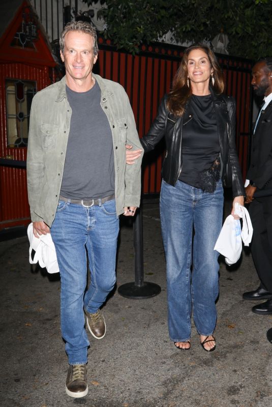 CINDY CRAWFORD and Rande Gerber Leaves Cloud 23 Event at Bar Marmont in Los Angeles 10/10/2024