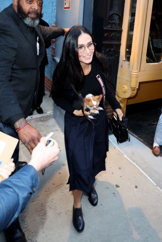 DEMI MOORE Leaves Q&A Event for The Substance in West Village 10/14/2024