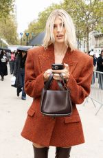 DEVON WINDSOR Arrives at Stella McCartney Show at Paris Fashion Week 09/30/2024