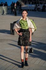 ELAINE ZHONG Arrives at Louis Vuitton Show at Paris Fashion Week 10/01/2024