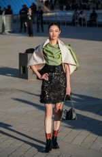 ELAINE ZHONG Arrives at Louis Vuitton Show at Paris Fashion Week 10/01/2024