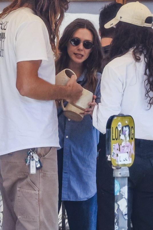 ELIZABETH OLSEN Out for Lunch with Friends at All Time in Los Angeles 10/13/2024
