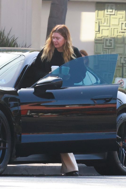 ELLEN POMPEO Stopping by Maru for a Quick Coffee in Los Feliz 10/12/2024