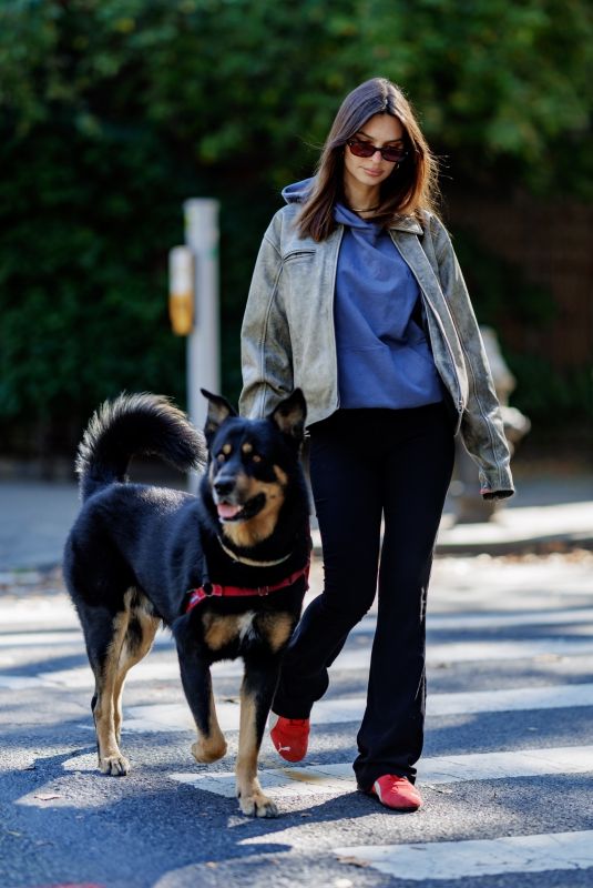 EMILY RATAJKOWSKI Out with Her Dog in Brooklyn 10/15/2024
