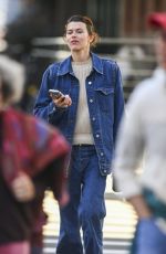 GEORGIA FOWLER in Double Denim Out in New York 10/26/2024