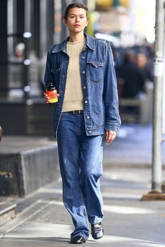 GEORGIA FOWLER in Double Denim Out in New York 10/26/2024