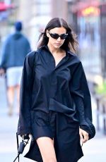 IRINA SHAYK All in Black Walks Her Dog in New York 10/22/2024