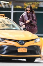 IRINA SHAYK Catches a Taxi Cab in New York City 10/28/2024