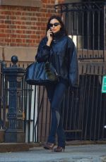 IRINA SHAYK in All Black Ensemble Out in New York 10/11/2024