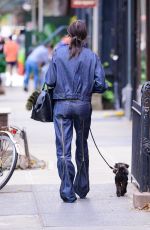 IRINA SHAYK in Doubles Denim Out with Her Dog in New York 10/09/2024