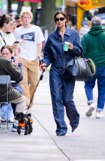 IRINA SHAYK in Doubles Denim Out with Her Dog in New York 10/09/2024