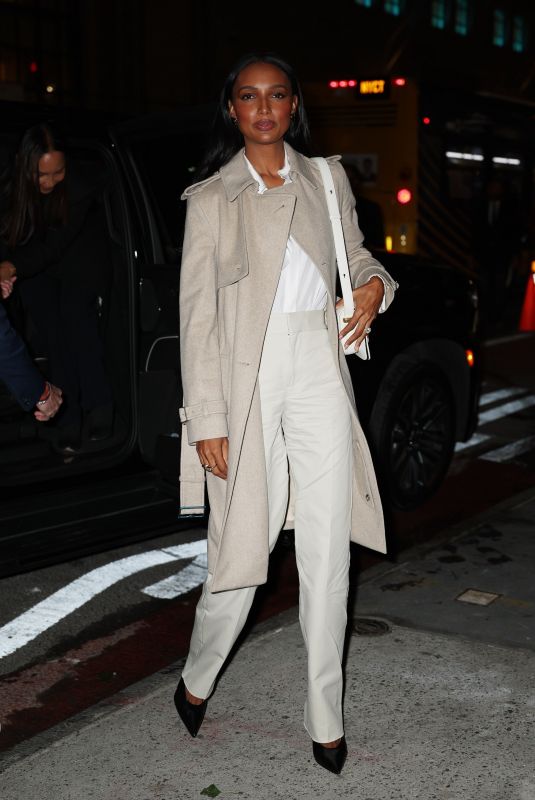 JASMINE TOOKES Arrives at Burberry Flagship Store Opening in New York 10/16/2024