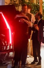 JENNIFER ANISTON Leaves Dinner with a Mystery Man and a Friend at Sunset Tower in West Hollywood 10/03/2024