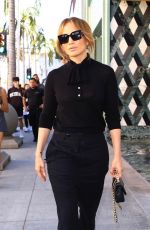 JENNIFER LOPEZ in All Black Ensemble Out on Rodeo Drive in Beverly Hills 10/20/2024