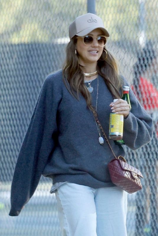 JESSICA ALBA Arrives at a Tennis Match for Her Daughter in Los Angeles 10/10/2024