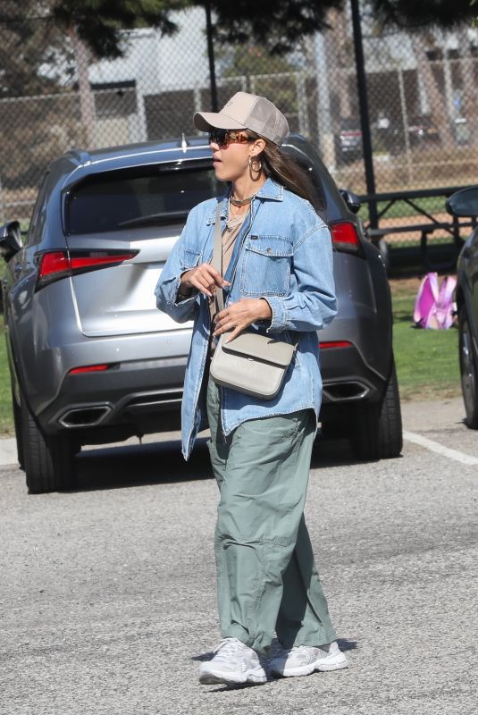 JESSICA ALBA Supports Her Daughter on Tennis Court in Marina Del Rey 09/30/2024