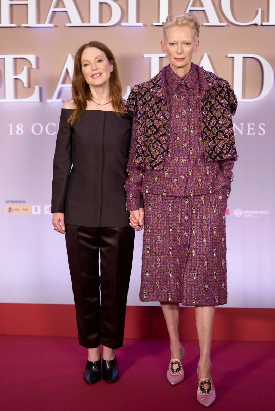 JULIANNE MOORE and TILDA SWINTON at The Room Next Door Photocall in Madrid 10/16/2024