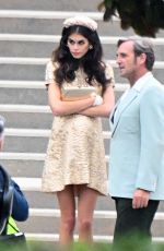 KAIA GERBER and LESLIE BIBB on the Set of Palm Royale 10/16/2024