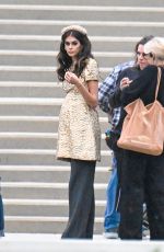 KAIA GERBER and LESLIE BIBB on the Set of Palm Royale 10/16/2024