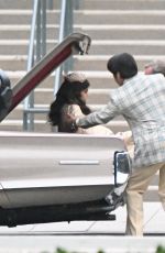 KAIA GERBER and LESLIE BIBB on the Set of Palm Royale 10/16/2024