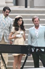 KAIA GERBER and LESLIE BIBB on the Set of Palm Royale 10/16/2024