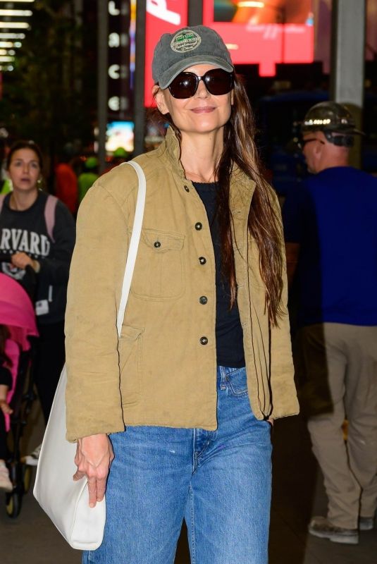 KATIE HOLMES Arrives at Her Broadway Play Our Town in New York 10/23/2024
