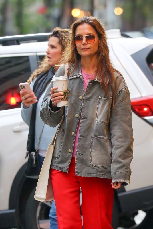 KATIE HOLMES Out for a Coffee in New York 10/17/2024
